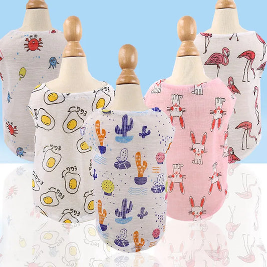Pet Clothing Summer Sunscreen Cool Breathable Dog Vest Mesh Small Dog T-Shirt Outfit For Chihuahua Small Medium Dogs Accessories