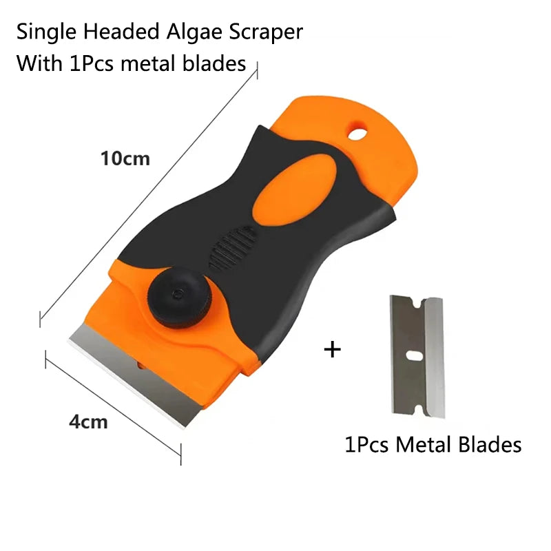 Multifunctional Aquarium Algae Remover Scraper Blade Metal Blades algae removal Fish Tank Aquatic Water Plant  Cleaning Tools
