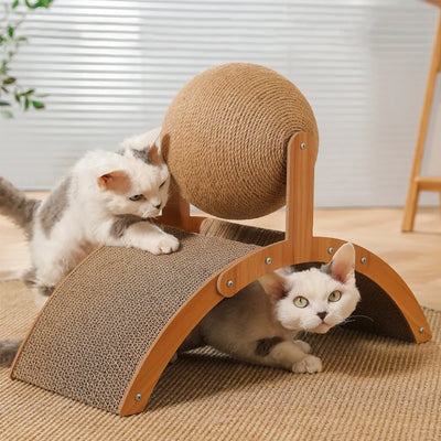 Sisal Cat Scratcher Bridge With Ball