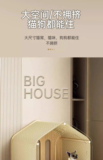 Solid wood cat nest Four seasons universal kennel Winter warm cat house dog house pet dog villa outdoor wooden house indoor