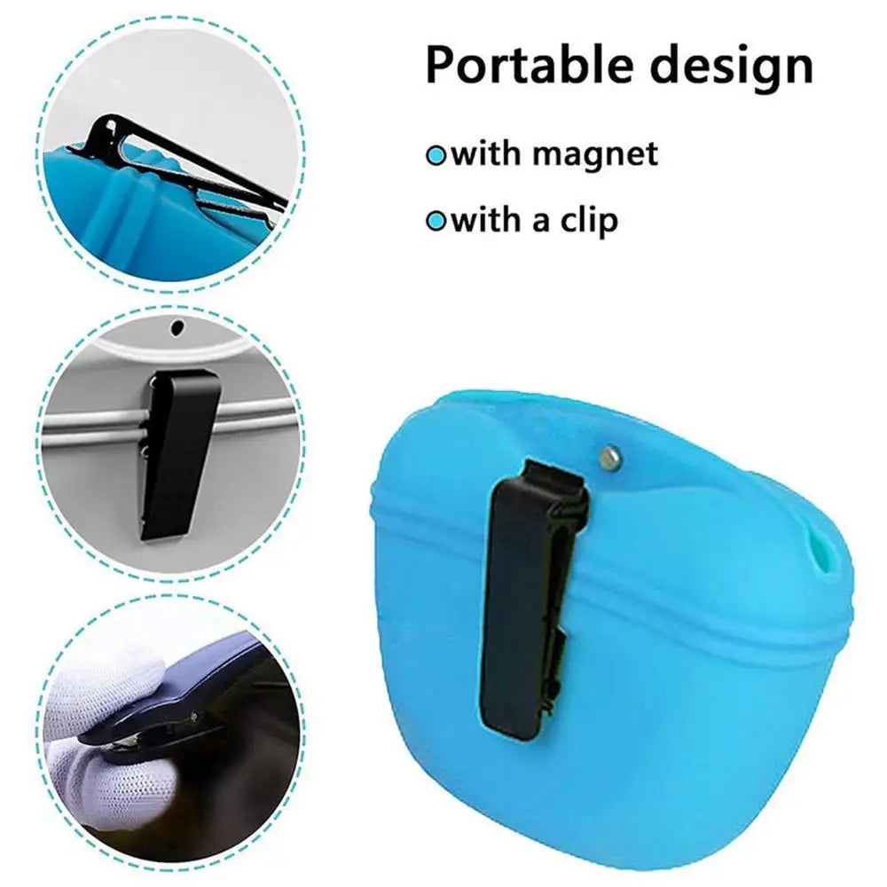Silicone Treat Pouch For Dogs Portable Silicone Training Container Clip On For Dog Training Training Container Food Reward