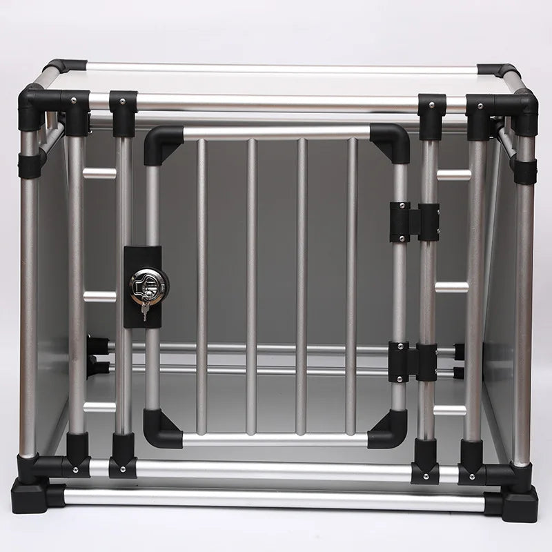 Pet cage, car aviation dog cage air freight Thickened ventilated aluminum firm dog cat large cage