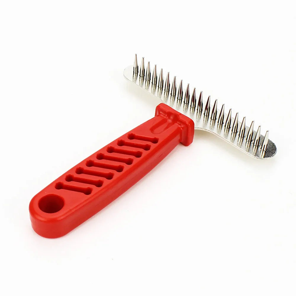 Dog Rake Deshedding Dematting Brush Comb Undercoat Rake for Dogs Cats Short Long Hair Pet Brushes Shedding with Double Row Pins