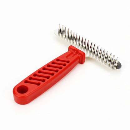 Dog Rake Deshedding Dematting Brush Comb Undercoat Rake for Dogs Cats Short Long Hair Pet Brushes Shedding with Double Row Pins