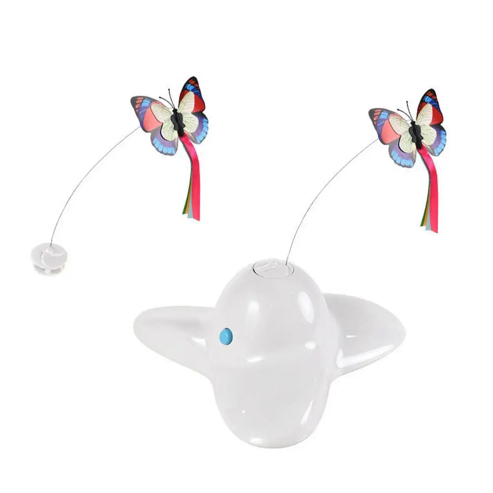 Butterfly Cat Toy Interactive Cat Toys For Boredom Moving Cat Toys With LED Light And Weighted Base Butterfly Flutter Pet