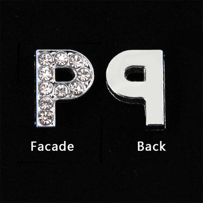 10mm Chrome Alloy Diamond Capital English Alphabet Jewelry Manual Diy Cat Claw Love Pet Collar Accessories