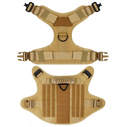 Tactical Training Large Dog Harness Collar Leash Molle Pouches Military Service Dog Vest Heavy Duty Dog Harness for Medium Dogs