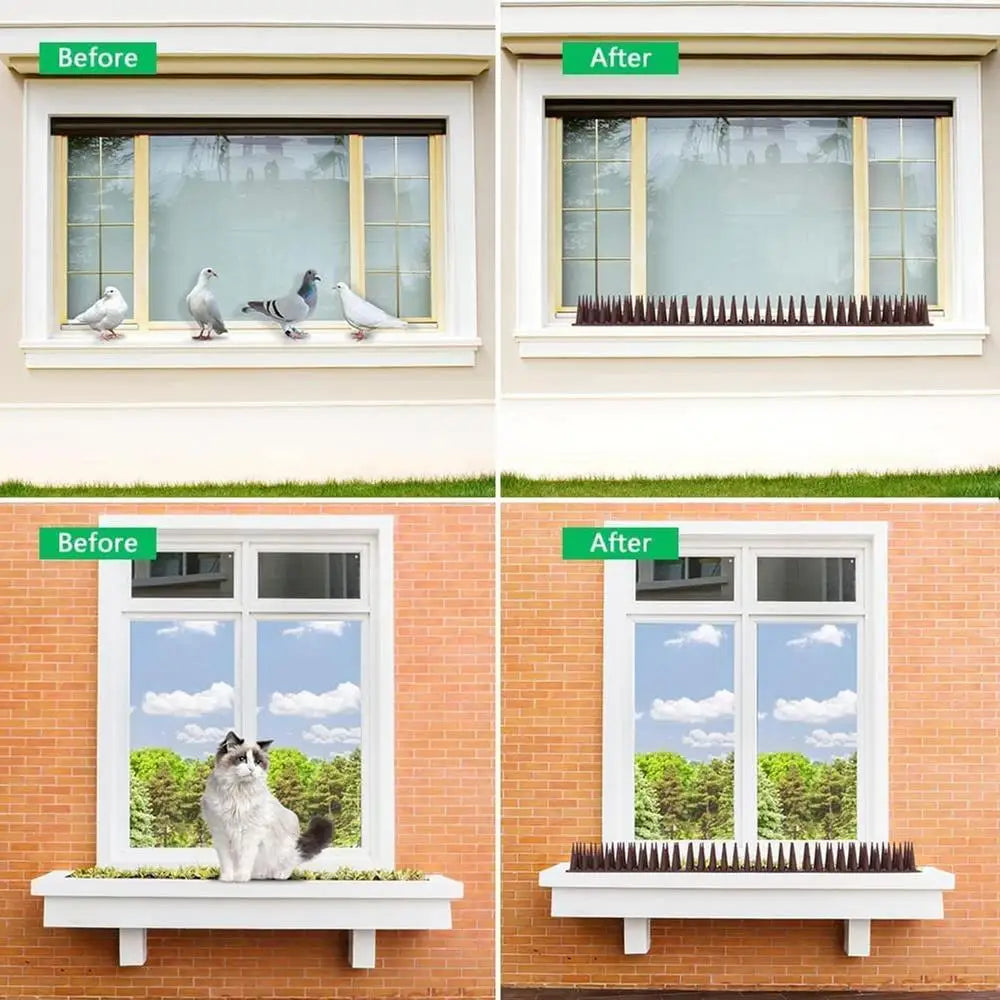Gardening Bird Repellent Mat Fence Wall Spikes Bird Spikes Burglar Anti Cat Climb Anti-Bird Deterrent Spikes Straps Yard Supply