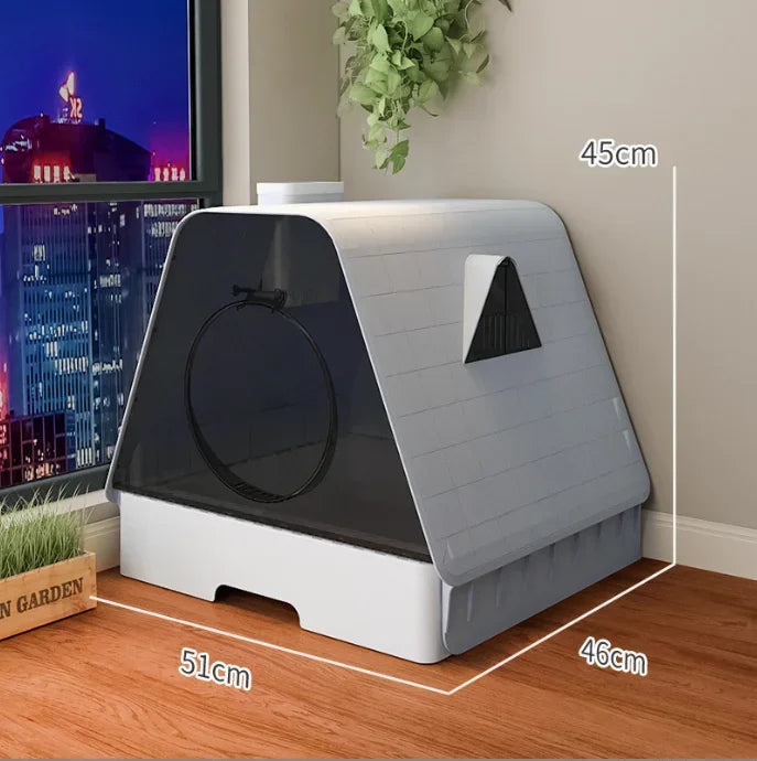 Hot Sale Easy Cleaning Closed Activated Carbon Deodorizing Semi-automatic Cat Litter Box