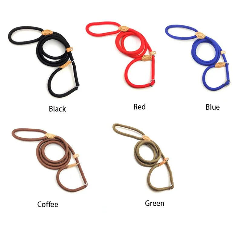 Dog Leash Slip Rope Lead Leash Heavy Duty Braided Rope Adjustable Loop Collar Training Leashes for Small Medium Large Dogs 180cm