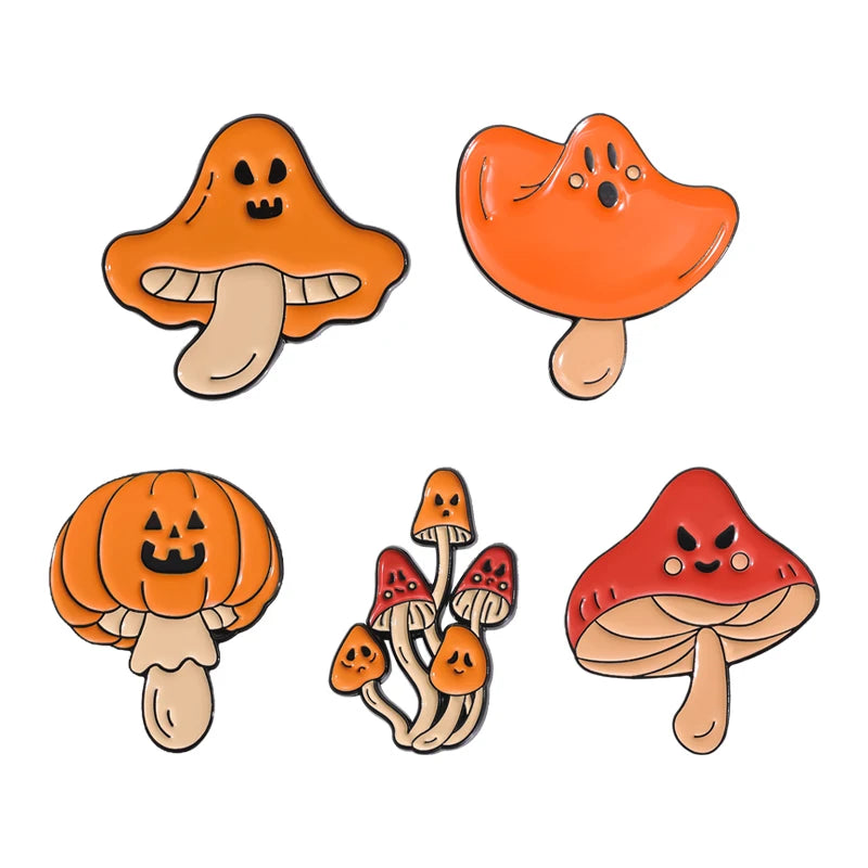 Funny Animal Sets Enamel Pins Cartoon Anime Figure Ghost Spooky Cute Cat Bird Brooches Backpack Lapel Badge Punk Jewelry Gifts