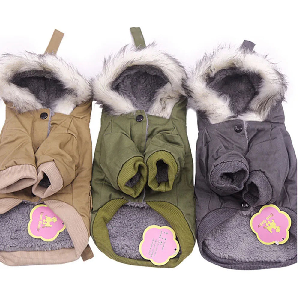 Winter Dog Clothes Warm Puppy Jacket Coat for Small Dogs Cats Chihuahua Yorkie Windproof Hoodies Pet Clothing Military Costume
