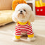 2024 Dog Clothes Cute Dog Hoodies Thin Autumn Winter Dog Coat with D-Ring Striped Print Puppy Sweatshirt Cat Jacket Pet Apparel