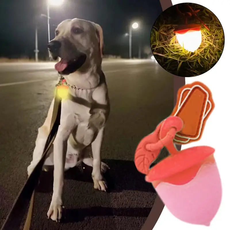 Dog Night Light 3 Flashlight Dog Cat Collar Glowing Pendant Night Safety Pet Leads Necklace Luminoues Bright Decoration Collars