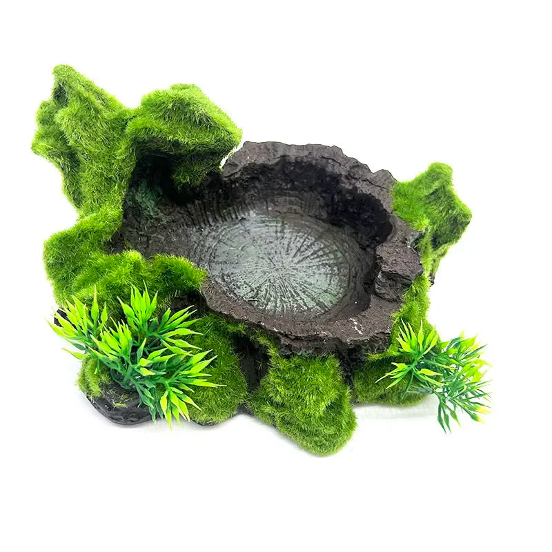 Resin Aquarium Pet Reptile Feeder Bowl Basin Food Water Pot Reptile Turtle Tortoise Scorpion Lizard Crabs Supplies Large Size
