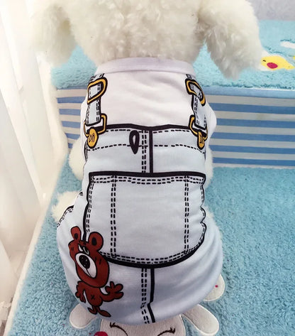 Wholesale Small Pet Dog Clothes Vest Down Jacket Cartoon Cute Chihuahua Tshirt Puppy Yorkshire Terrier Puppy Bulldog Ropa Perro