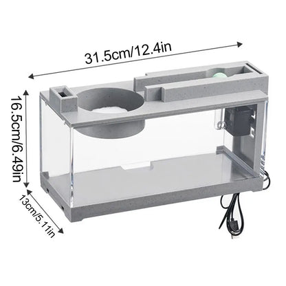 Mini Fish tank Retro Decorative Quiet Desk Aquarium With Water Pump For Turtle Reptile Shrimp Moss Crab Betta office desk decor