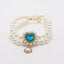 2 Rows Luxury Dog Cat Pearl Necklace Collar for Small Dogs Cats Yorkie Wedding Birthday Costume Crystal Jewelry Pet Accessories