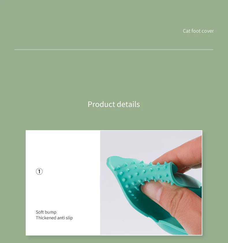 Silicone Anti-scratch Cat Foot Shoes for Grooming Bath Washing Claw Paw Cover Protector Silicone Pet Grooming Tools