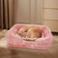 Cozy Plush Dog Sofa Bed Square Beds Washable Warm Pet Cushion Orthopedic Lounger Fluffy With Zipper Cover