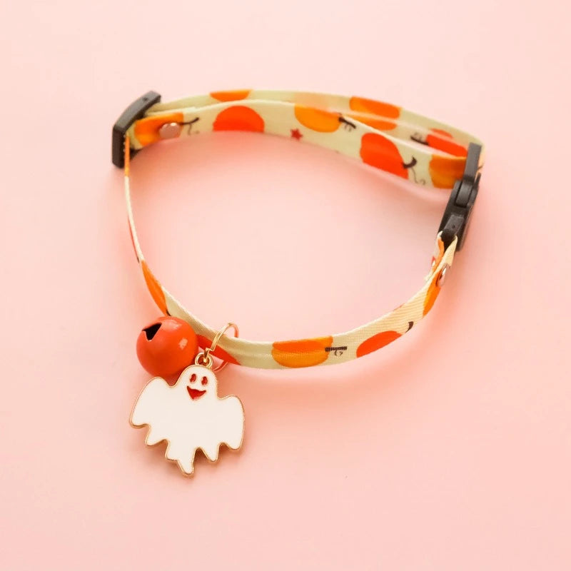 Lightweight Halloween Dog Collars Durable Skull Bat Pendant Cosplay Neck Accessories for Cats Personalized Decorate Pet Necklace