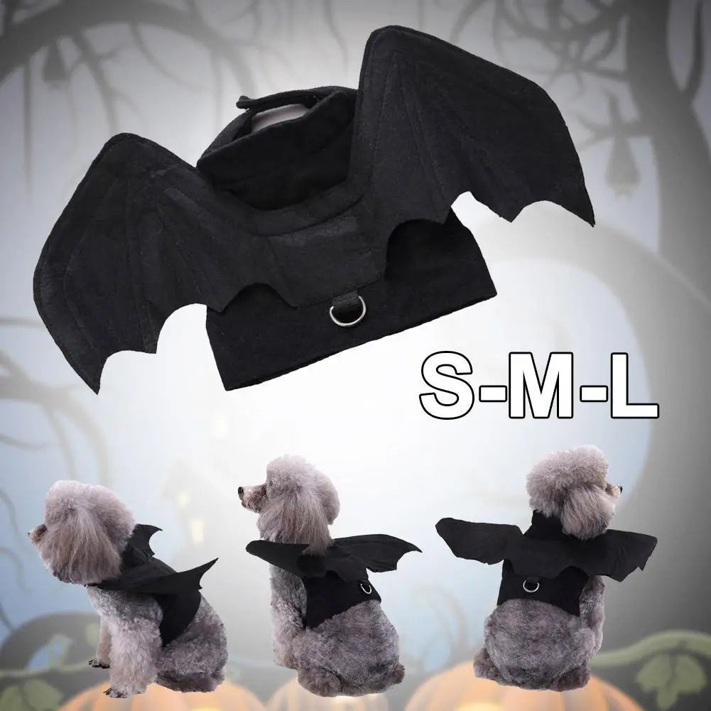 Cool Wings Black Bat Creative Pet Dog Clothes Halloween Transformation Costume Suitable For Festivals And Parties Dog Dress Up