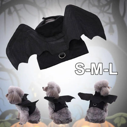 Cool Wings Black Bat Creative Pet Dog Clothes Halloween Transformation Costume Suitable For Festivals And Parties Dog Dress Up