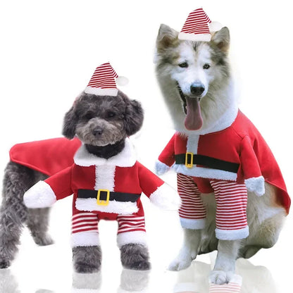 Christmas Pets Dressing Up Santa Funny Pet Clothes For Small Medium Large Dogs Winter Warm Dog Clothes Chihuahua Pug Yorkshire