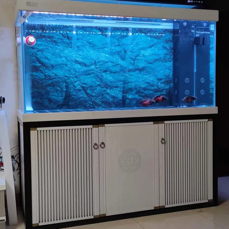 Glass Fish Tank Aquarium Arowana Large Fish Tank Golden Five-line Ultra-white Crystal Aquariums & Accessories 150*60*155cm