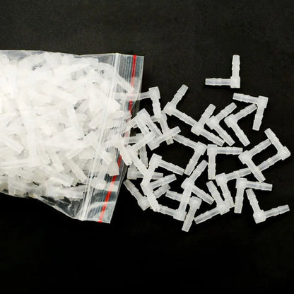 10pcs/lot 4mm Elbow Plastic Aquarium Connectors Fish Tank Air Water Pump Connector Control Valve Air Pipe Tube Accessories New