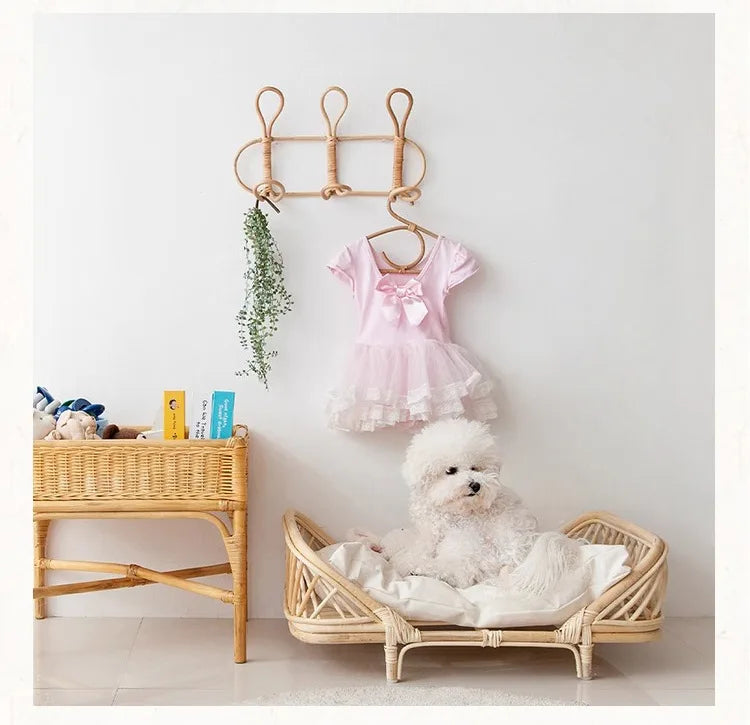 Dog bed universal cat litter pet bed rattan dog bed rattan kennels medium and small dogs winter and summer pet litter