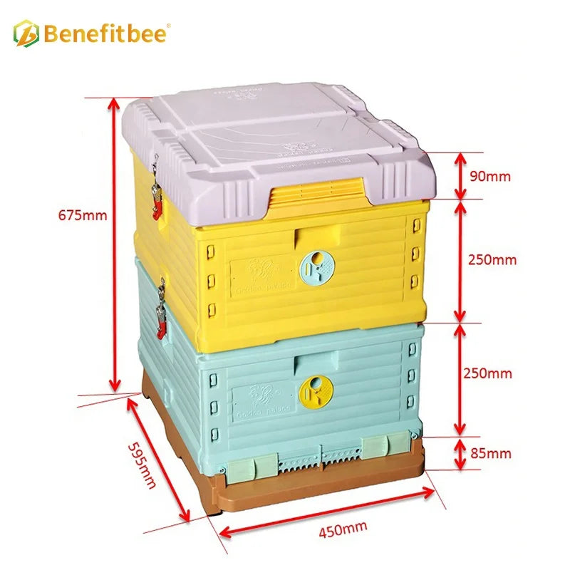 Benefitbee beehive factory 10 frames multifunction Langstroth 2 layers plastic bee hive