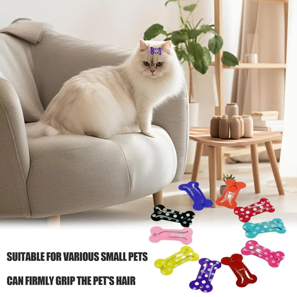 10pcs Bone Hair Clips Non Slip Dog Bone Pet Hair Clip Hairclips Metal Barrettes  Hair Accessories for Cosplay Party Pet Dogs and