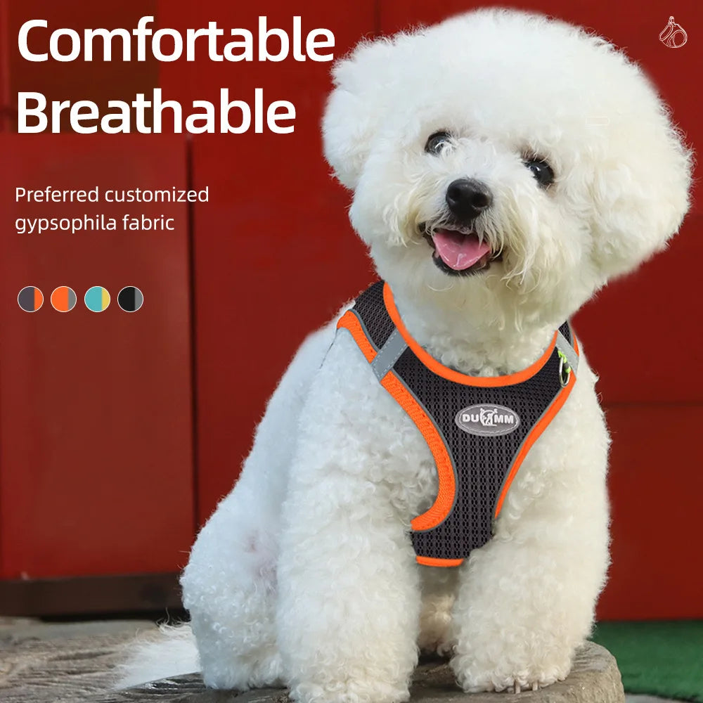 New breathable pet chest harness vest style reflective dog leash pet leash