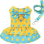 Luxury Bowknot Dog Dress for Small Dogs Summer Yorkie Chihuahua Girl Puppy Dog Clothes Princess Harness Dress and Leash Set