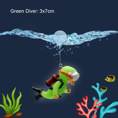 New Luminous Resin Diver Simulated Floating Aquarium Decor Aquarium Ornaments Fish Tank Decoration Landscape Ornamental