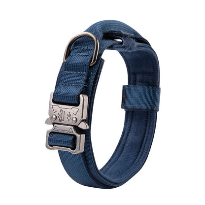 Large Dog Tactical Collar, Soft Padded Adjustable Heavy Duty Military Dog Collar with Control Handle for Medium Large Dogs