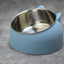 Cat Dog Bowls 15 Degrees Raised Stainless Steel Cat Bowl Safeguard Neck Puppy Pet Feeder Non-slip Crash Elevated Cat Food Bowl