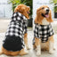 New Designer Warm Plaid Winter Big Dog Coats Detachable Hat Outfit Soft Hoodies Hat for Dog Cat Two Color Cloth For Small Dog