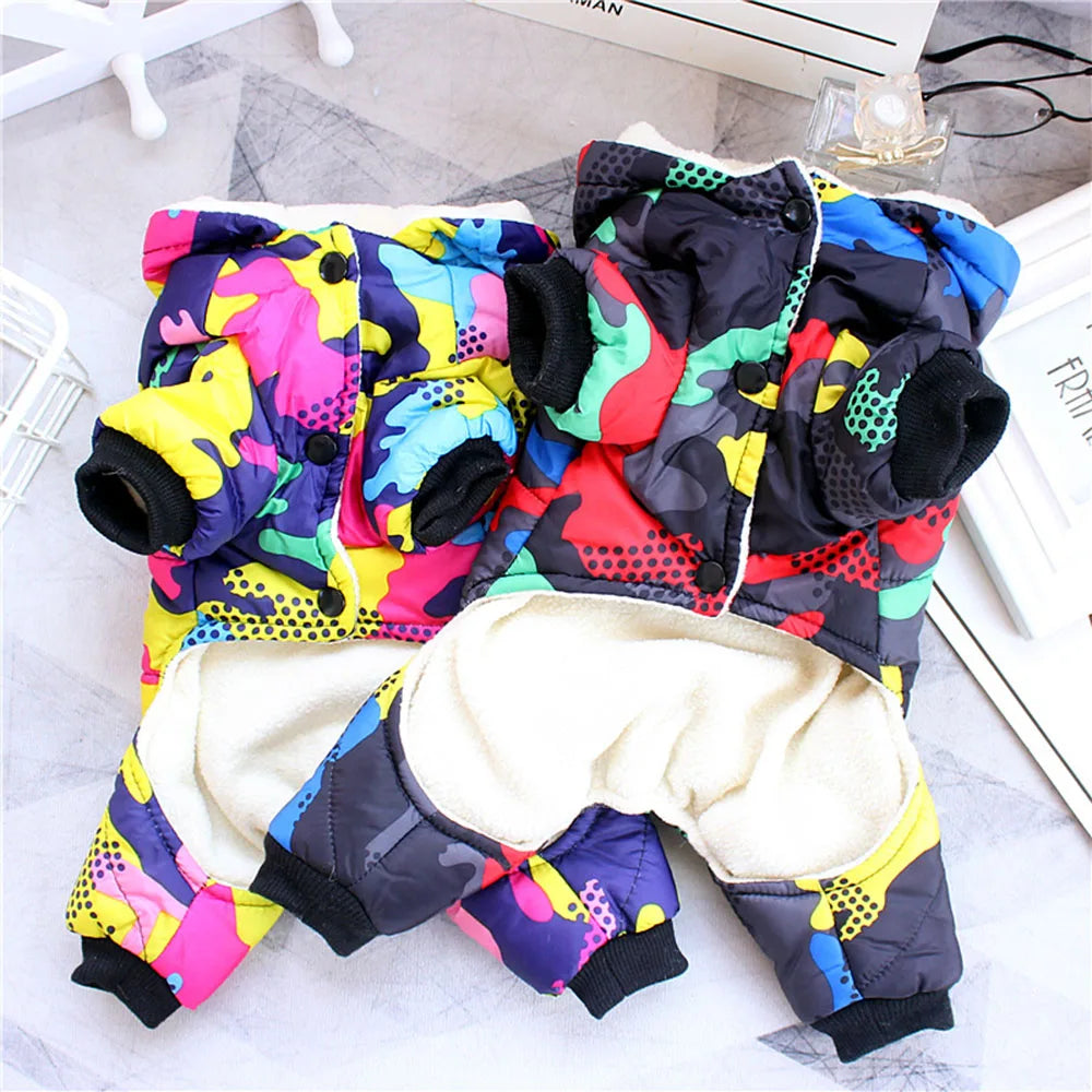 Pet Dog Clothes Winter Warm Dog Windproof Coat Thicken Pet Clothing For Dogs Cats Costume Jumpsuit Hoodies Jacket Pet Supplies