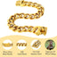 23MM Gold Dog Collar,Dog Chain Collars with Cuban Link Dog Collar,Heavy Duty Training Collar Chew Proof for Medium Dogs