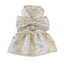 Luxury Embroidery Tulle Dog Dress for Small Medium Dogs Cats, Gold Pet Dress with Bowknot Chihuahua Pomeranian Summer Clothes