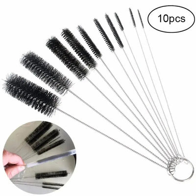 10pcs/set Aquarium Tube Pipe Cleaning Brush Stainless Steel Water Filter Air Tube Flexible Single End Hose Aquarium Accessories
