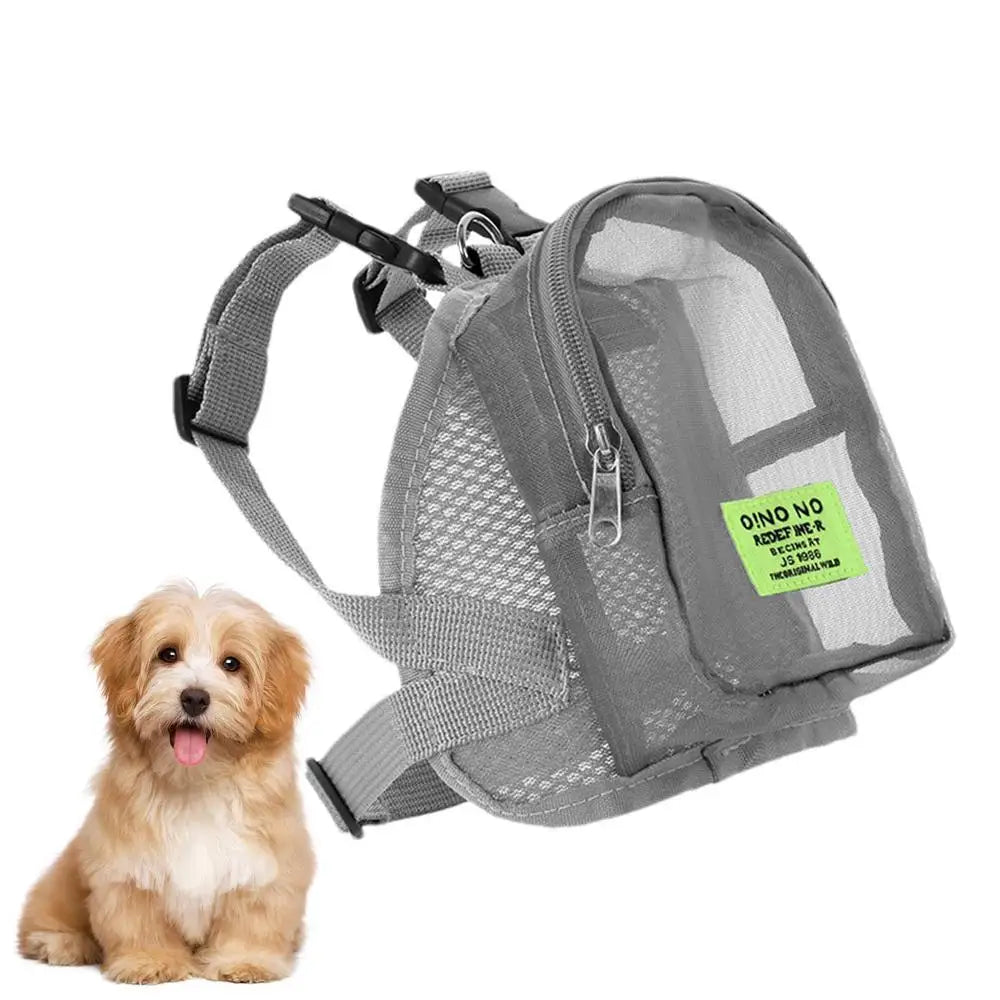 Dog Backpack Mesh Dog Harness Backpack With Adjustable Pet Harness Vest No Pull Dog Saddle Bag Cute Doggie Backpack Carrier Fit