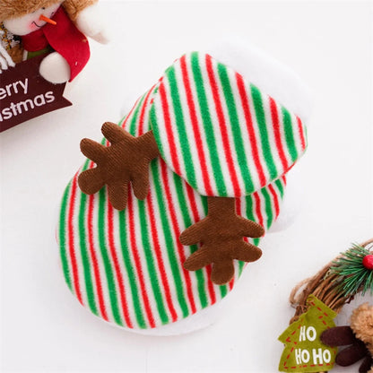 Christmas Designer Pet Dog Clothes Soft Fleece Cosplay Winter Outfits Chihuahua Puppy Sweatshirt Deer New Year Cat Clothing