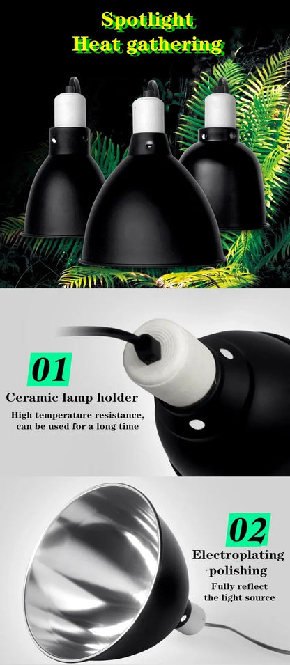 5.5 Inch Reptile Lamp Cap Tortoise Lizard Snake Terrarium Anti-scald Protective Lampshade Lamp Holder Reptile Safety Light Shade