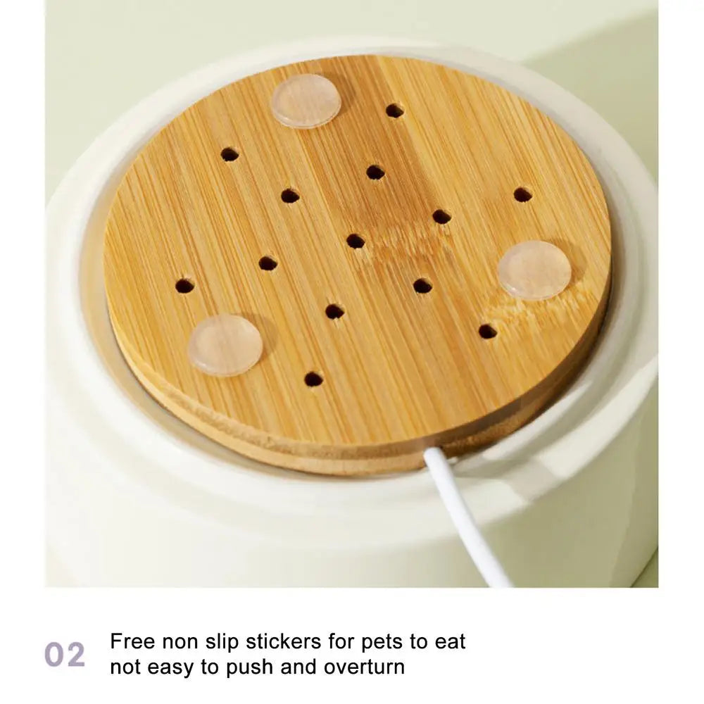 Heated Pet Water Bowl Outdoor Pet Heated Waterer 15W Thermostatic Control Ceramic Travel-Friendly Anti-slip Heated Pet Bowl