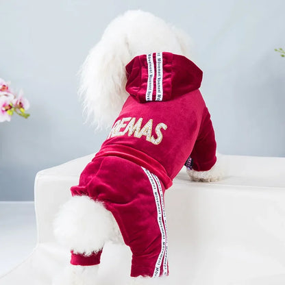 Pet Dog Clothing Four-legged Fashion letter Pet Dog Clothes for Dogs Coat Hoodie Sweatshirt Four seasons One-piece Jumpsuit