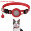 Dog Collar with Leather AirTag Holder, Soft Reflective Pet Tracker Collar with Bell, Adjustable GPS Anti-Lost Collars for Puppy
