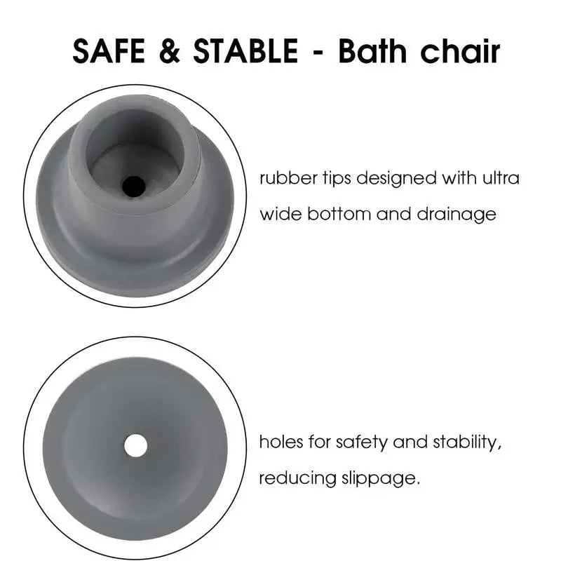 Shower Chair Leg Rubber Caps Bathroom Chair Feet 8pcs Anti-Slip Suction Cup Feet For Bathtub Chair Child And Body Safety Home
